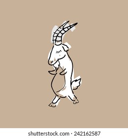 Goat dancing drawing cartoon vector