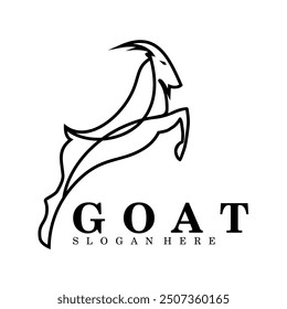 goat design illustration line logo vector art