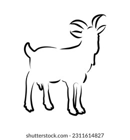 Goat design logo symbol icon line art vector illustration