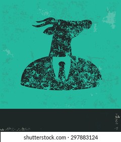 Goat design on green background,grunge vector