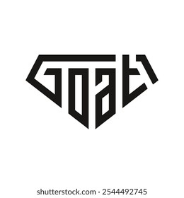 Goat and diamond lettering typography logo design