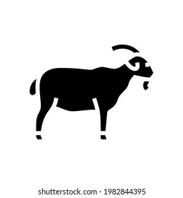 goat domestic animal glyph icon vector. goat domestic animal sign. isolated contour symbol black illustration