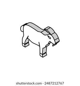 goat domestic animal isometric icon vector. goat domestic animal sign. isolated symbol illustration