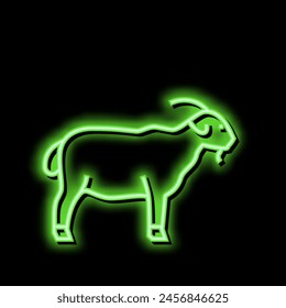 goat domestic animal neon light sign vector. goat domestic animal illustration