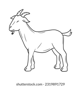 Goat doodle cartoon characters. Best for outline, logo, and coloring book with eid al adha themes