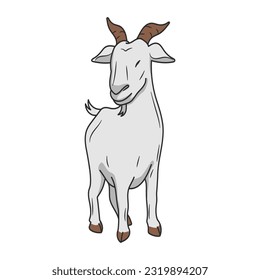 Goat doodle cartoon characters. Best for outline, logo, and kids book with eid al adha themes