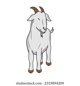 Goat doodle cartoon characters. Best for outline, logo, and kids book with eid al adha themes