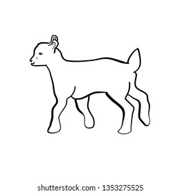 Goat doodle line drawing
