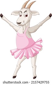 A goat in a dress a ballerina illustration