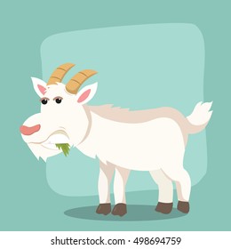 goat eating leaf vector illustration design