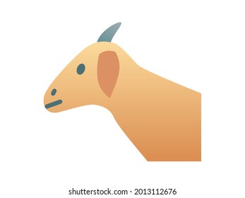 goat eid adha single isolated icon with smooth style