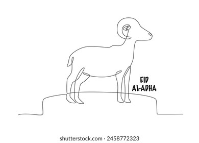 Goat. Eid al adha concept one-line drawing