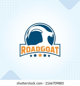 Goat Emblem Business Logo in Modern Creative Minimal Style Lettering Vector Typographic Design
