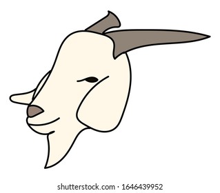 Dibujo vectorial de caricatura de cabra aislado en fondo blanco.