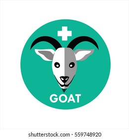 Goat Face Icon Flat Design Vector