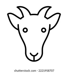 Goat, Goat Face Icon Logo Design Vector Template Illustration Sign And Symbol Pixels Perfect