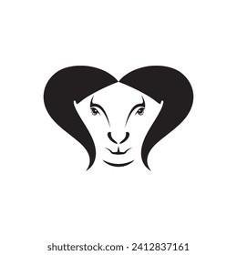 goat face logo design illustration.