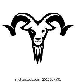 vetor de design de logotipo de cara de cabra 