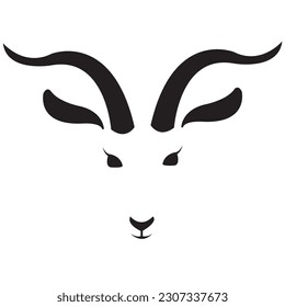 the goat face looks forward with a very sharp gaze but still cool and charming