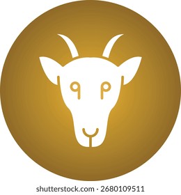 Caprino face ícone vetor único ilustração