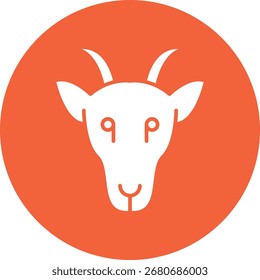 Caprino face ícone vetor único ilustração