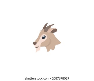 Goat face vector isolated icon. Emoji illustration. Goat vector emoticon