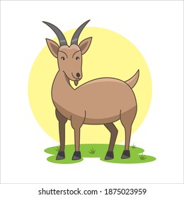 Goat farm animal catoon caracter for mascot or chilren book 