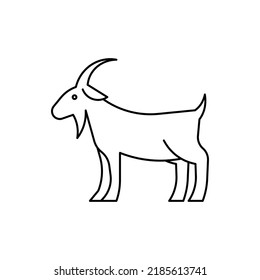 Goat farm animal linear icon