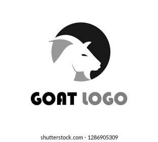 goat farm field vector icon logo design simple flat style template