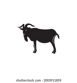 goat farm field vector icon logo design simple flat style template
