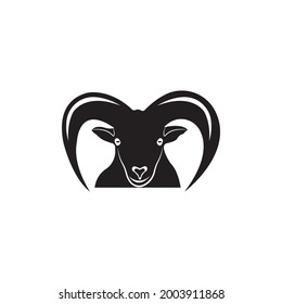 goat farm field vector icon logo design simple flat style template
