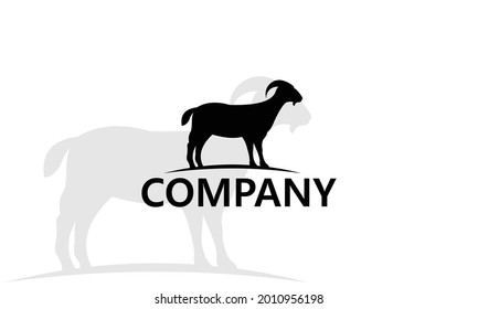 goat farm field vector icon logo design simple flat style template