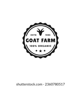 Goat Farm Label or Goat Farm Logo Vector Isolated. Best goat farm logo template. Simple design for goat farm logo or label.