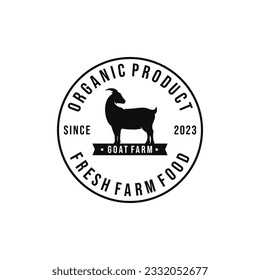 Ziegenfarm Logo Design Vektorgrafik. Viehlogo, Vektorgrafik