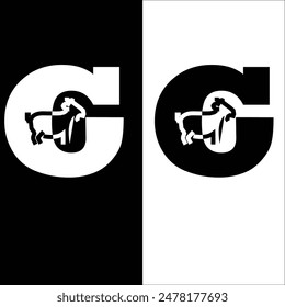 A goat farm logo featuring a graceful goat silhouette against a backdrop of pastoral landscapes, embodying natural charm and agricultural heritage. 