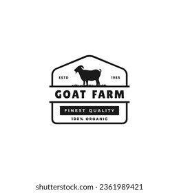 Goat Farm Logo or Goat Farm Label Vector Isolated. Best goat farm icon template. Simple design for goat farm icon or label.