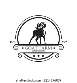 Goat Farm Logo. Sheep Icon Vector Illustration