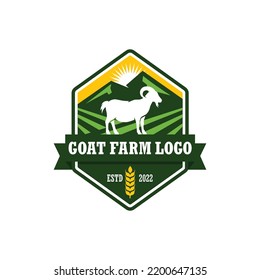 Goat Farm Logo Vector. Cattle Farm Logo