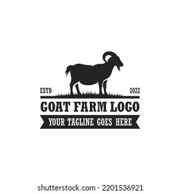 Goat Farm Logo Vector. Cattle Farm Logo