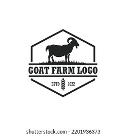 Goat Farm Logo Vector. Cattle Farm Logo