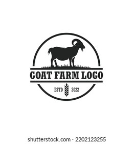 Goat Farm Logo Vector. Cattle Farm Logo