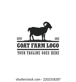 Goat Farm Logo Vector. Cattle Farm Logo