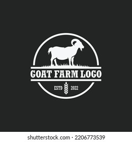 Goat Farm Logo Vector. Cattle Farm Logo