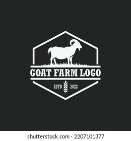 Goat Farm Logo Vector. Cattle Farm Logo