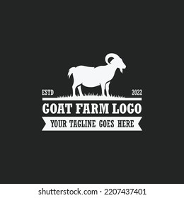 Goat Farm Logo Vector. Cattle Farm Logo