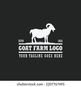 Goat Farm Logo Vector. Cattle Farm Logo