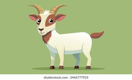 Goat in the field,  vector  artwork illustration