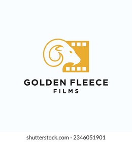 goat film logo design vector silhouette illustration