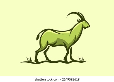 The goat flat color concept. Very suitable for symbol, logo, company name, brand name, personal name, icon and many more.