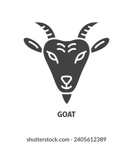 Goat flat glyph icon. Vector illustration.